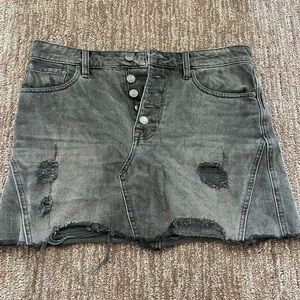 free people black denim skirt